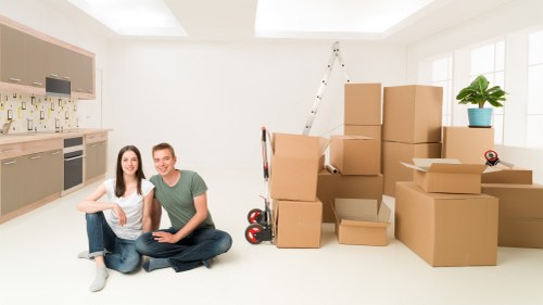Packed van ready for a small office move in Chiswick